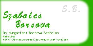 szabolcs borsova business card